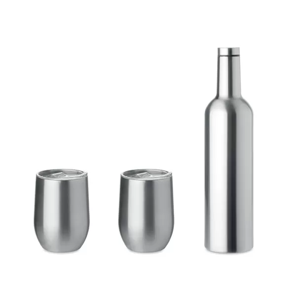 Dāvanu komplekts - termopudele + 2 krūzes ar dubultām sienām Chin Set 750ml + 350ml