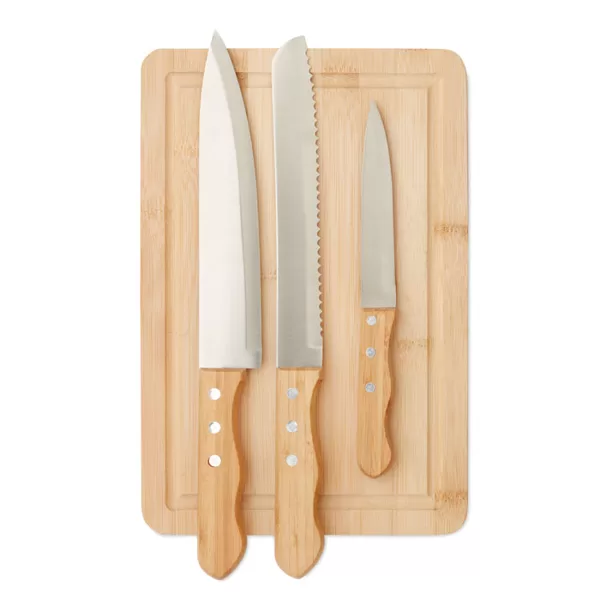 Bambusa dēlītis un nažu komplekts Sharp Chef